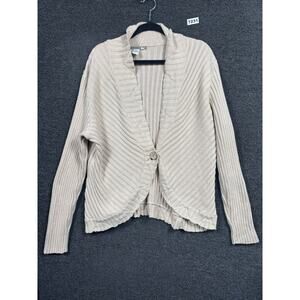 Isabella Bird Knit Cardigan Sweater Womens Size XL Cream One Button Closure
